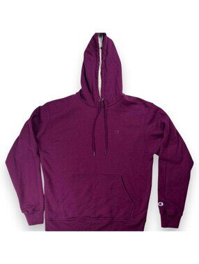 🍇 Hoodie Mens Medium Purple Maroon Pullover Sweatshirt Cozy Classic Champion